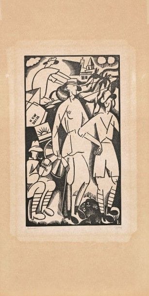Jean-Emile LABOUREUR (1877-1943)
Anzacs. 1918-1922. Bois gravé. 140 x 250. Laboureur 713. Bonne épreuve sur vergé mince, les marges fortement oxydées, signée et numérotée au crayon. Toutes marges. Tirage à 45 épreuves. 																																														