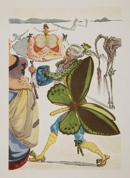 ALARCON (Pedro Antonio de) - DALI (Salvador).
Le Tricorne. Traduit de l'espagnol par Michel Déon.
Monaco : Éditions du Rocher ; Paris : Nouveau cercle parisien du livre, [1958]. - In-4, 321 x 254 : 177 pp., (1 f.), couverture imprimée. En feuilles, couverture rempliée, chemise et étui d'édition.

Très belle édition illustrée de 20 compositions à pleine page de Salvador DALI (1904-1989), exécutées sur l'initiative de Charles Orengo et gravées sur bois en couleurs.
Tirage à 190 exemplaires numérotés sur papier d'Auvergne, filigrané au Tricorne, spécialement fabriqué feuille à feuille à la main par les Moulins à papier du Val de Laga, Richard-de-Bas, à Ambert.
Un des 140 exemplaires réservés aux membres du Nouveau cercle parisien du livre, celui-ci spécialement imprimé pour le docteur Jean Deliberos.
Exemplaire très bien conservé malgré d'infimes piqûres à la couverture. Petites usures à l'étui, sans gravité.