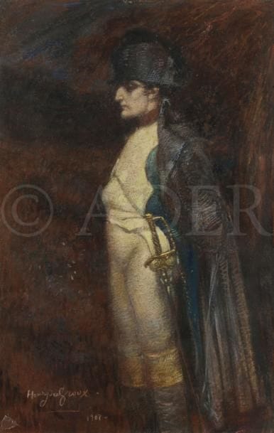 Henry de GROUX (1866-1930)
Napoléon, 1907
Pastel.
Signé et daté en bas à gauche.
70 x 45 cm