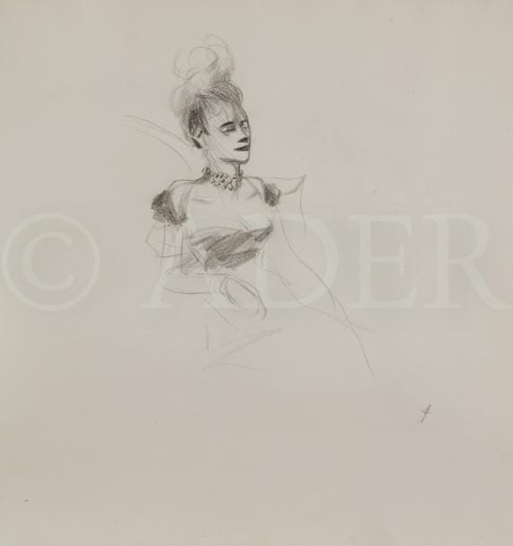 Jean-Louis FORAIN (1852-1931)
Étude de femme au collier
Mine de plomb.
Monogrammé en bas à droite.
36 x 34 cm

Nous remercions Madame Florence Valdès-Forain qui a aimablement confirmé l’authenticité de ce dessin sur photo.