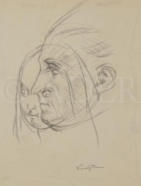 Léonard Tsuguharu FOUJITA (1886-1968)
Transparence (études de têtes de femme et de fillette)
Mine de plomb sur papier calque.
Signé en pied.
25,2 x 19,4 cm
Provenance : 
Vente Cornette de Saint-Cyr, Succession Kimiyo Foujita, 9 décembre 2013. Un certificat sera remis à l’acquéreur.