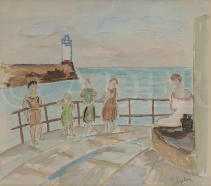 Henri EPSTEIN (1892-1944)
La Promenade en bateau
Aquarelle sur traits de crayon.
Signée en bas à droite.
34 x 39 cm