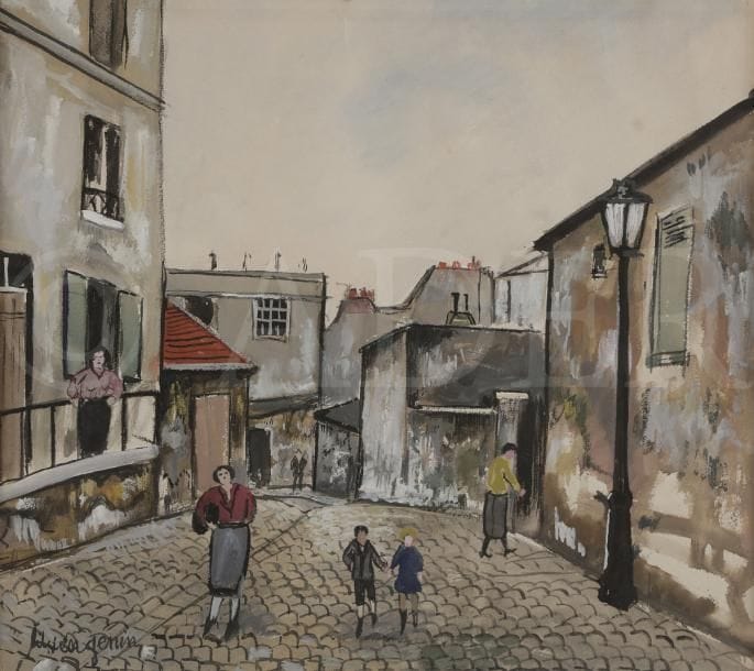 Lucien GENIN (1894-1953)
Rue à Montmartre
Gouache.
Signée en bas à gauche.
32 x 36 cm