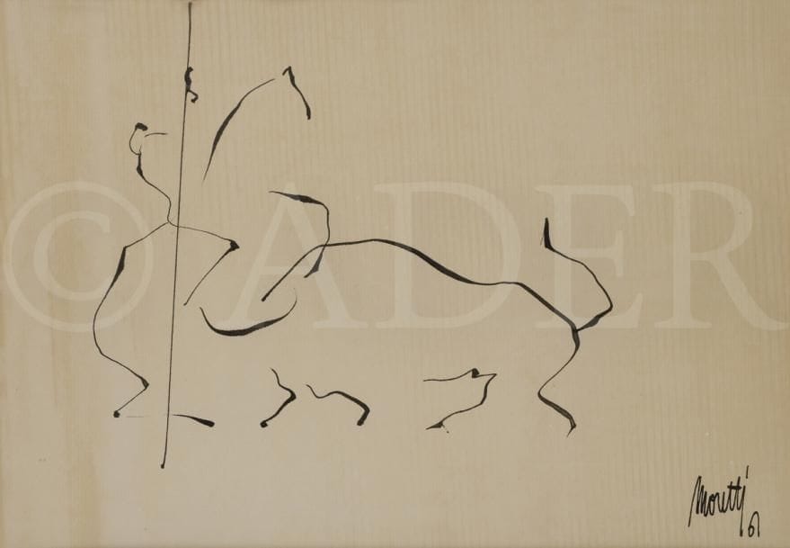 Raymond MORETTI (né en 1931)
Picador, 1961
Encre de Chine.
Signé et daté en bas à droite.
24 x 33 cm