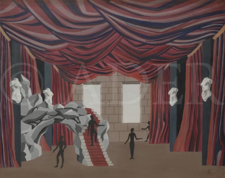 Félix LABISSE (1905-1982)
Maquette de théâtre
Gouache.
Signée en bas à droite.
49 x 63 cm