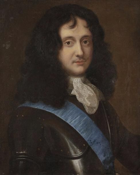 École FRANçAISE du XVIIIe siècle 
Portrait d’homme en armure
Toile 
66 x 55 cm
Restaurations anciennes