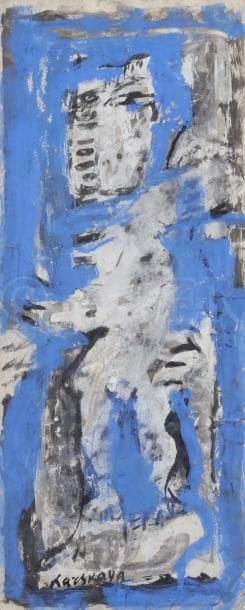 Ida KARSKAYA [russe] (1905-1990)
L’Homme de porcelaine
Gouache sur papier.
Signée en pied.
(Petites déchirures).
48.5 x 19.5 cm