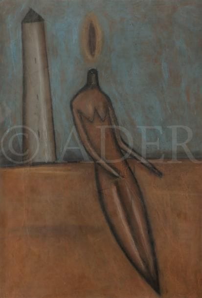 Giuseppe MADONIA (né en 1958)
Personnage bougie au phare
Technique mixte sur papier.
Non signée.
48 x 33 cm