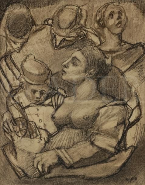 Michel PORTIER (né en 1954)
Mère et enfant
Dessin au fusain.
Monogrammée en bas à droite.
22.5 x 18 cm