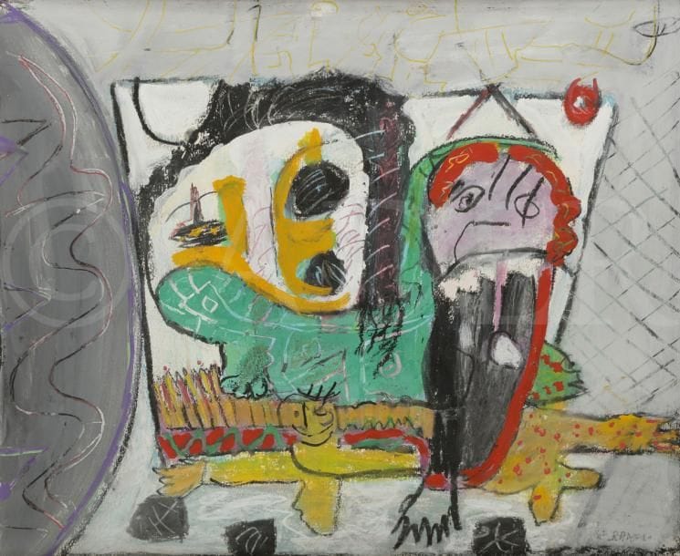 RAMON (né en 1937)
Le Chant des voyelles, 1989
Gouache.
Signée et datée en bas à droite.
39 x 48 cm