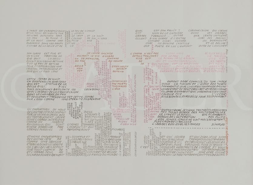 Henri RENOUX (XXe siècle)
Fièvre et guérison de l’Icône, 1998
Dessin à l’encre de couleurs.
Signé, daté et titré sur la droite.
Illustration de Salah Stétié.
22 x 33.5 cm
