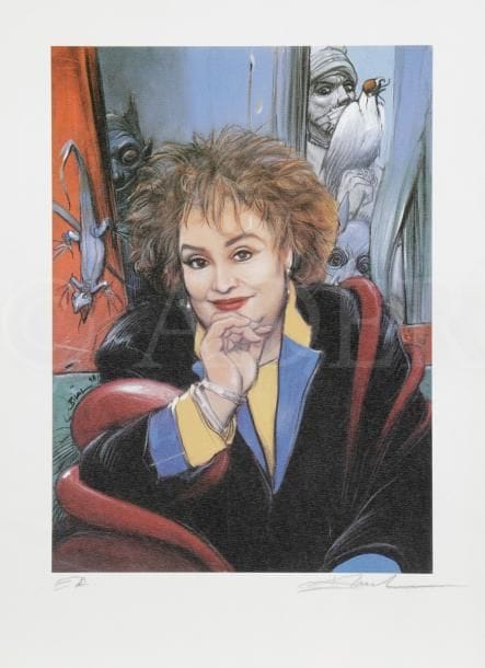 Enki BILAL (né en 1951)
Portrait de Françoise Pollet
Lithographie.
Signée et annotée E.A.
35 x 26 cm