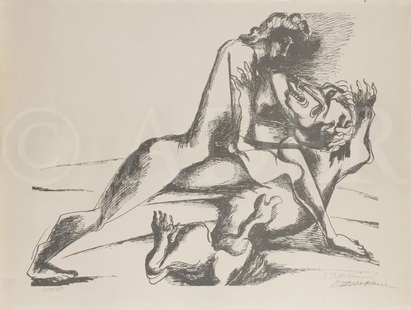 Ossip ZADKINE (1890-1967)
Les Douzes travaux d’Hercule, Cerbère
Lithographie.
Signée et numérotée sur 350.
53 x 69 cm