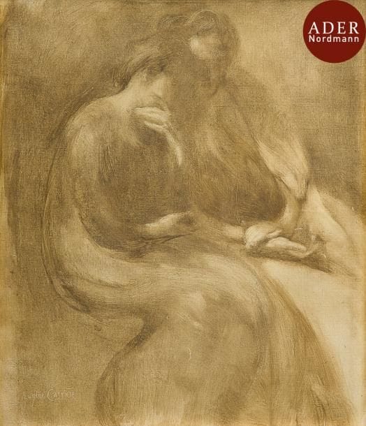 Eugène CARRIÈRE (1849-1906)
Madame et Mademoiselle Carrière
Huile sur toile non montée.
Signée à la pointe en bas à gauche.
38 x 33 cm

Provenance : 
Vente Maître Robert, Hôtel Drouot, Paris, 25 juin 1969, lot n°50.
