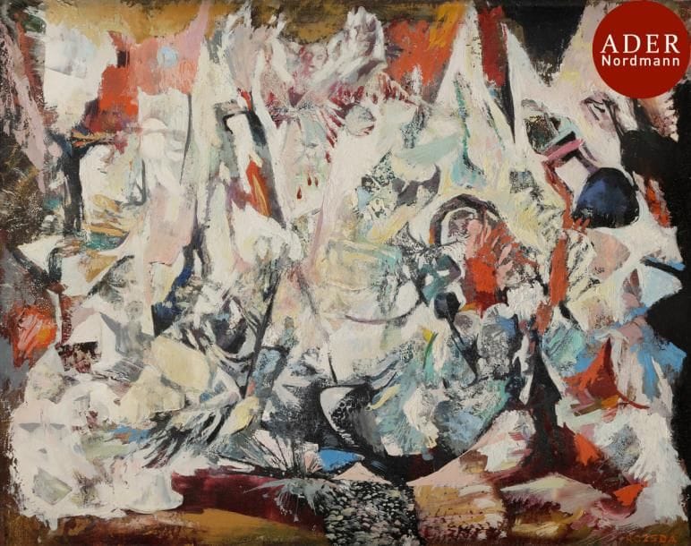 Endre ROZSDA [hongrois] (1913-1999)
Devenir, 1959
Huile sur toile.
Signée en bas à droite.
27 x 35 cm
Provenance : 
Collection de Monsieur et Madame B., Paris. 

Ce tableau est enregistré sous le n°ER-P-313 dans l’inventaire Rozsda.
Endre Rozsda, présenté par André Breton dans Le Surréalisme et la Peinture, obtient en 1964 le prix Copley décerné par Marcel Duchamp.
Une exposition consacrée à l’artiste se déroulera à l’Orangerie du Sénat, Jardin du Luxembourg du 2 au 12 juin 2017.