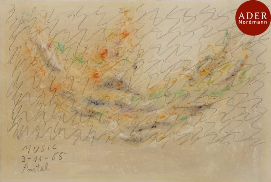Zoran MUSIC [croate] (1909-2005)
Colline dalmate, 1965
Pastel sur vélin.
Signé, daté et dédicacé au crayon puis resigné et daté en bas à droite au pastel vert.
Essais de pastel au verso, annoté « Music / 3-11-65 / pastel ».
38 x 56 cm
