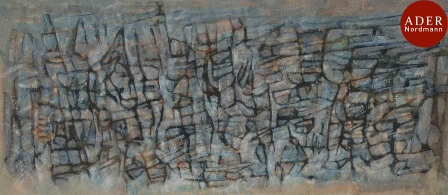 Abdallah BENANTEUR [algérien] (né en 1931)
Promenade des Anglais, 1960
Gouache.
Non signée.
Datée et titrée au dos du montage.
15 x 35 cm
Nous remercions Monsieur Claude Lemand d’avoir reconnu l’authenticité de cette œuvre.