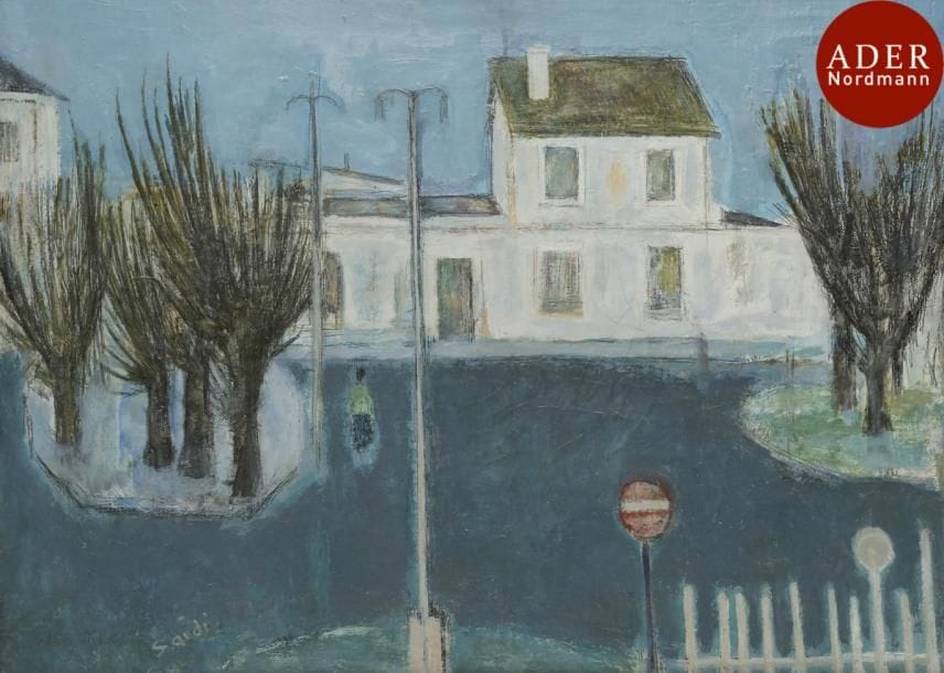 Abolghassem SAIDI [iranien] (né en 1925)
La Gare de Bourg-la-Reine, vers 1950
Huile sur toile.
Signée en bas à gauche.
Signée au dos.
60 x 81 cm
Nous remercions Monsieur Abolghassem Saidi d’avoir confirmé l’authenticité de cette œuvre.