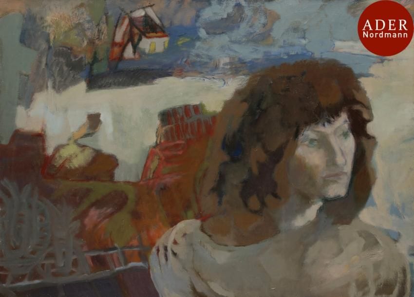 Ardash KAKAFIAN [irakien] (1941-1999)
Femme et paysage, 1972
Huile sur toile.
Signée et datée en bas à droite.
60 x 84 cm
