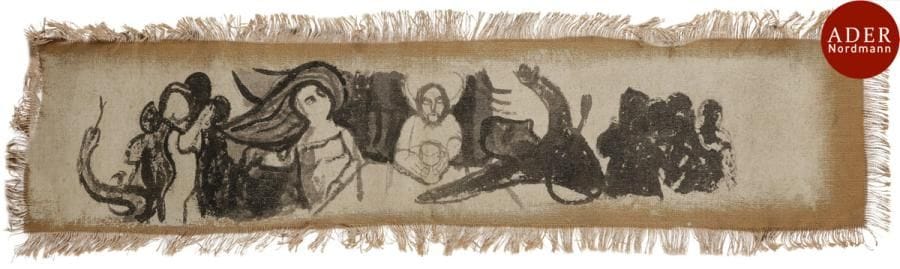 Ardash KAKAFIAN [irakien] (1941-1999)
La Cène
Huile sur toile libre.
Signée au dos.
19 x 92 cm
