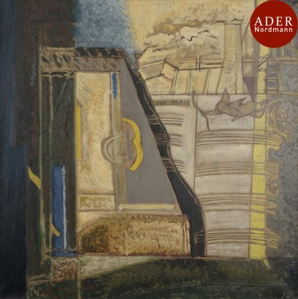 Max PAPART (1911-1994)
I Love Paris, 1958
Huile sur toile.
Signée en bas à gauche.
Signée, datée, numérotée et titrée au dos.
100 x 100 cm
