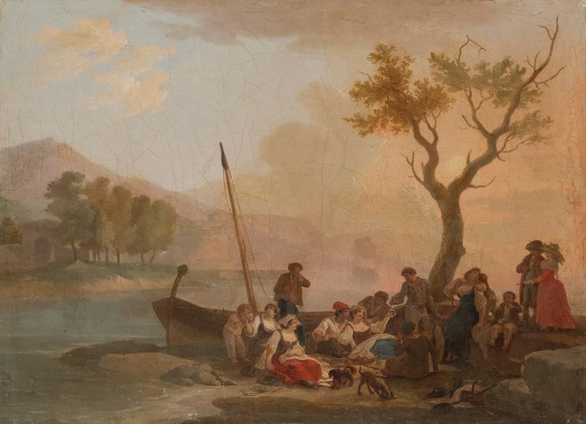 Attribué à Wolfgang Adam TÖPPFER (1766 - 1847)
L’attente du gué
Toile
24 x 32 cm
Sans cadre