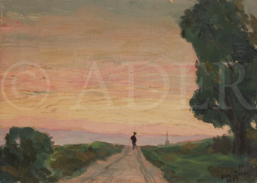 Henri FRANCK (1877-1957)
Le Cheminot, 1923
Huile sur toile.
Signée et datée en bas à droite.
Signée, datée et titrée au dos.
32 x 45 cm

L’œuvre est référencée dans les Archives Henri Franck sous le numéro 221.