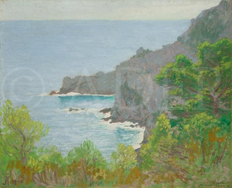 Jean-Francis AUBURTIN (1866-1930)
Bord de mer, 1900
Huile sur carton.
Monogrammé en bas à gauche.
Signé, daté et dédicacé en bas à droite.
45 x 56 cm