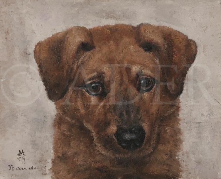 Toshio BANDO [japonais] (1890-1973)
Tête de chien
Huile sur toile.
Signée en bas à gauche.
22 x 27 cm