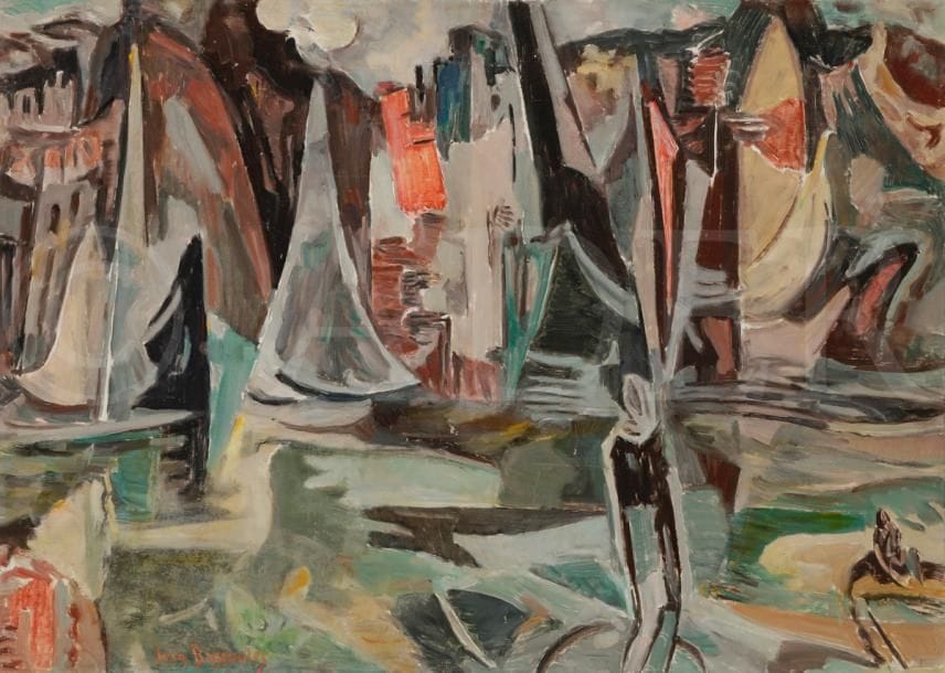 Jean-Désiré BASCOULES (1886-1976)
Le Port
Huile sur toile.
Signée en bas à gauche.
66 x 92 cm