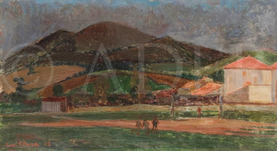 Christian CAILLARD (1899-1985)
Paysage, 1942
Huile sur toile.
Signée et datée en bas à gauche.
Numérotée 488 au dos.
40 x 73 cm