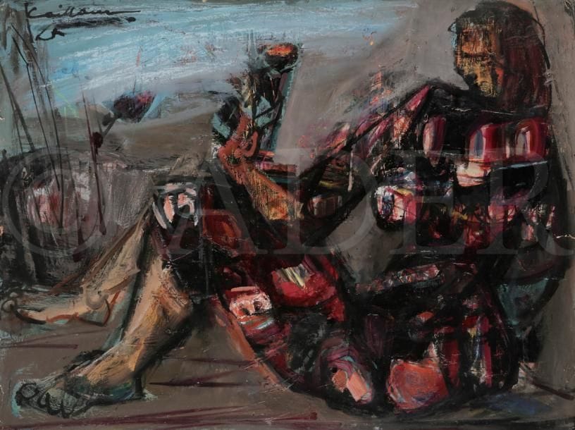 Rodolphe CAILLAUX (1904-1989)
Femme assise
Huile sur papier.
Signée en haut à gauche.
(Petites déchirures).
55 x 75 cm