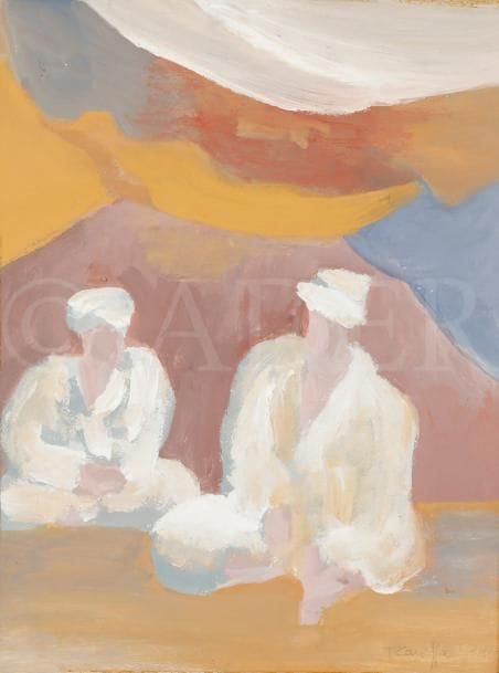 Tonia CARIFFA (née en 1924)
Deux orientaux
Gouache.
Signée en bas à droite.
33 x 25 cm