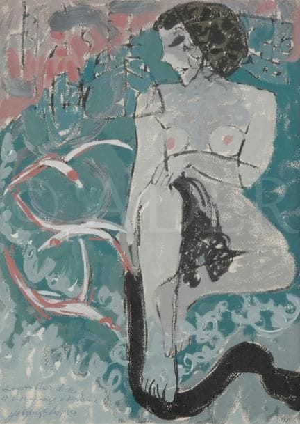 Jacques CHAPIRO (1887-1972)
Femme nue dans un paysage
Gouache.
Signée et dédicacée en bas à gauche.
47 x 34 cm