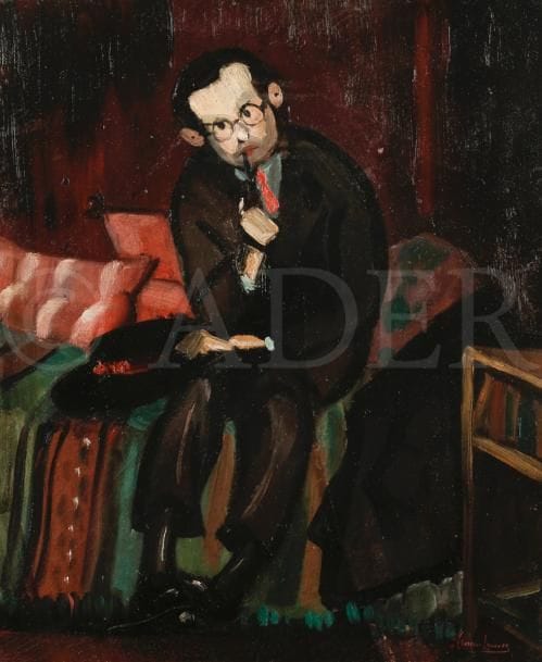 Jean CLUSEAU-LANAUVE (1914-1997)
Pierre Lucas au chapeau, 1933
Huile sur panneau.
Signée en bas à droite.
Signée, datée et titrée au dos.
41 x 33 cm