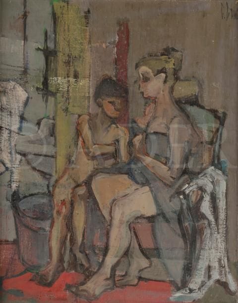 C. CRUZ (XXe siècle)
Femme et enfant
Huile sur toile.
Signée en haut à droite.
35 x 27 cm
Exposition : 
Galerie Framont, Paris.