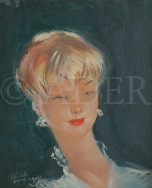 Jean-Gabriel DOMERGUE (1889-1962)
Tête de blonde
Huile sur isorel.
Signée en bas à gauche.
24 x 19 cm
Provenance : 
Galerie Charles Nisenbaum, Paris (étiquette au dos).