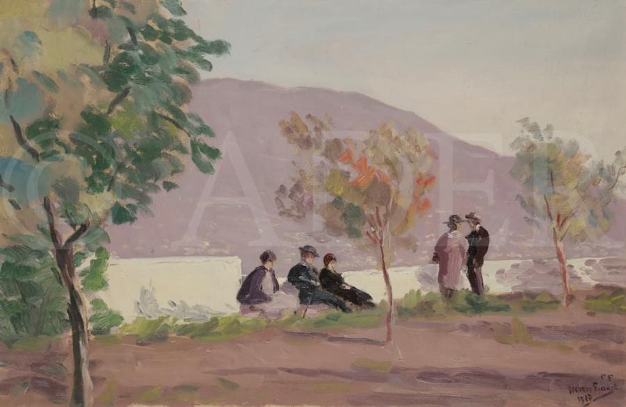 Henri FRANCK (1877-1957)
Fin de journée d’automne, Nice, 1927
Huile sur toile.
Signée et datée en bas à droite.
Signée, datée et titrée au dos.
59 x 90 cm
Bibliographie : 
Georges Flandrin, Henri Franck 1877-1957, Catalogue d’exposition au Musée Mainssieux, Voiron, du 19 mai au 13 octobre 1993, reproduit page 37.

L’œuvre est référencée dans les Archives Henri Franck sous le numéro 430.