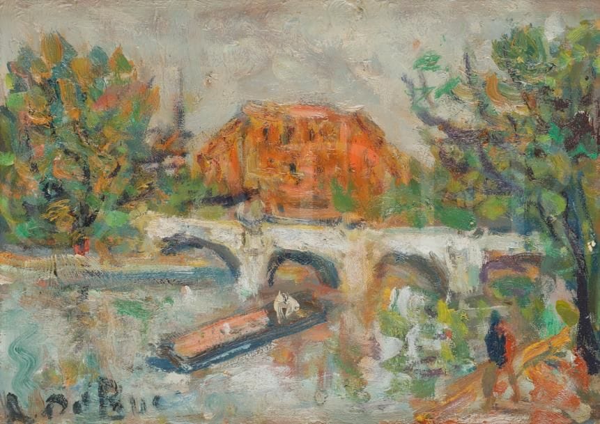 Roland DUBUC (1924-1998)
Paris, péniche sur la Seine
Huile sur toile.
Signée en bas à gauche.
24 x 33 cm