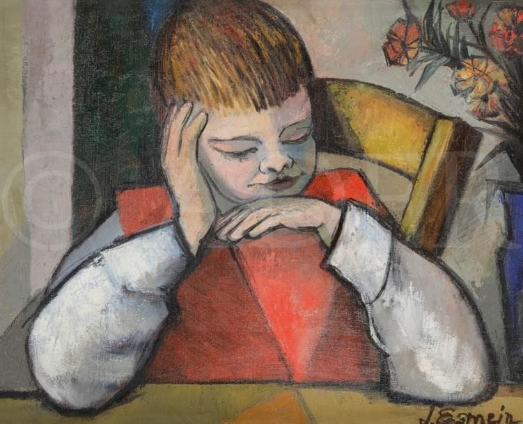 Jean ESMEIN (XXe siècle)
Jeune garçon assis
Huile sur toile.
Signée en bas à droite.
33 x 41 cm