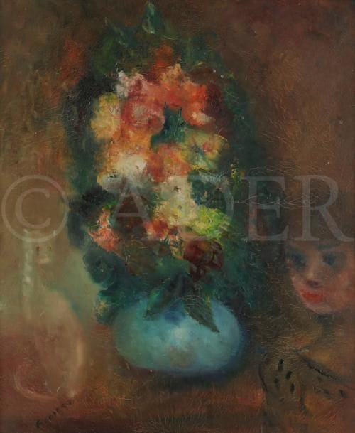 édouard GOERG (1893-1969)
Le Bouquet au pot bleu, 1948
Huile sur toile.
Signée en bas à gauche.
Signée, datée et titrée au dos.
55 x 46 cm