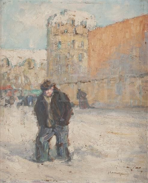 Jean-Julien LEMORDANT (1880-1968)
Vieille homme devant la ville
Huile sur carton.
Signée en bas à droite.
46 x 38 cm