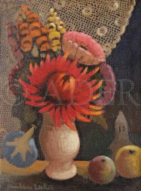Madeleine Kula, dite LUKA (1894-1989)
Fleurs
Huile sur carton.
Signée en bas à gauche.
35 x 27 cm
Exposition : 
Salon des Indépendants, Paris, 1956.
