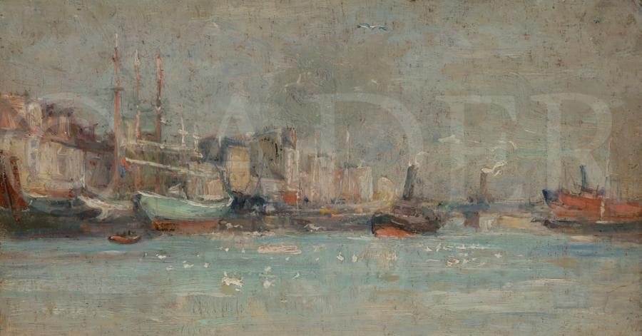 Gustave MADELAIN (1867-1944)
La Seine à Rouen
Huile sur toile.
Signée en bas à gauche.
15 x 25 cm