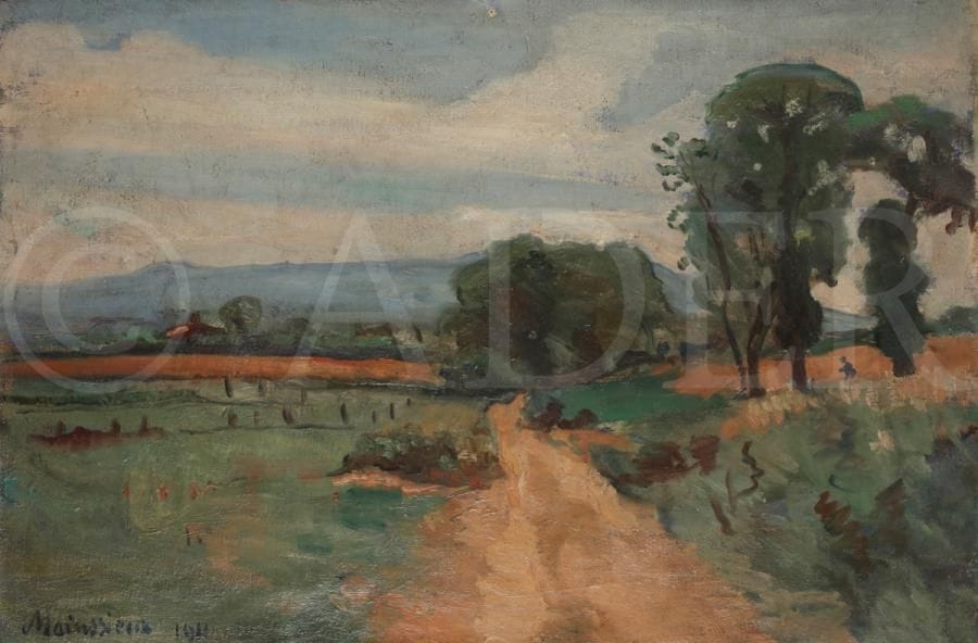 Lucien MAINSSIEUX (1885-1958)
Paysage de campagne, 1911
Huile sur toile.
Signée et datée en bas à gauche.
63 x 92 cm