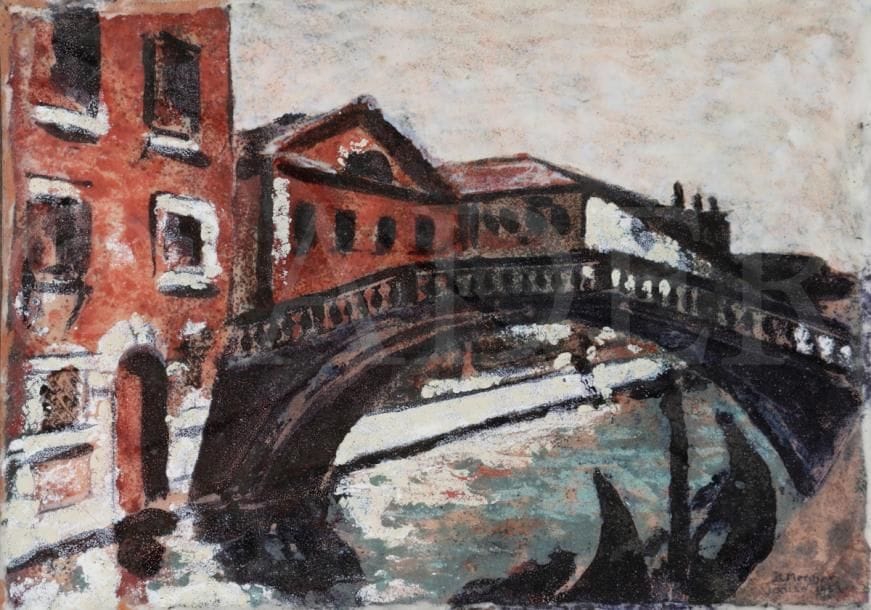 Paul Louis MERGIER (1891-1986)
Venise, 1953
Cuivre émaillé.
Signé et daté en bas droite.
19.5 x 27 cm