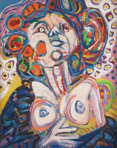 Manuel PARRES (né en 1925)
Femme, 1974
Huile sur toile.
Signée et datée en bas à droite.
81 x 65 cm