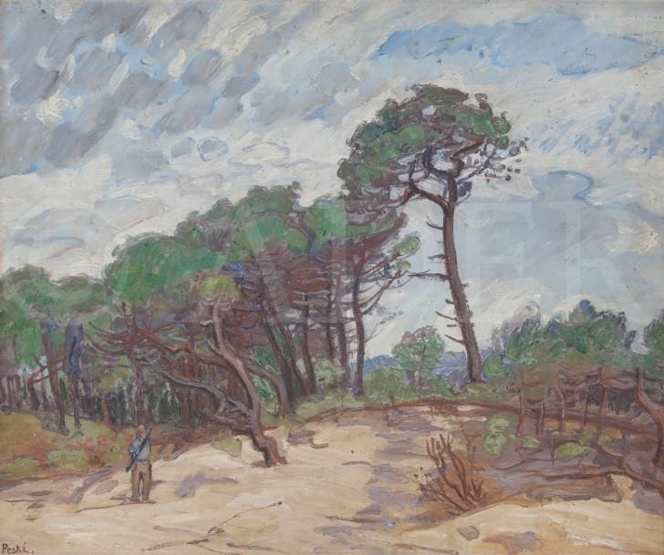 Jean Misceslas PESKE (1870-1949)
Paysage au chasseur
Huile sur panneau.
Signée en bas à gauche.
46 x 55 cm