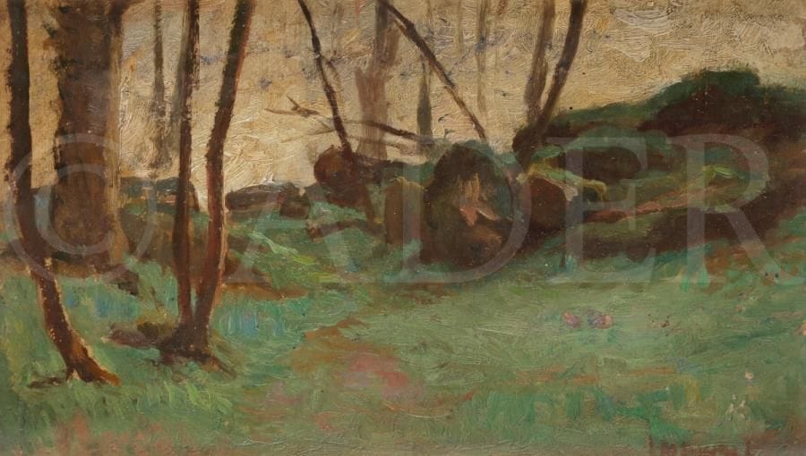 Isidore-Marie PEYRET (1880-1962)
Sous-Bois
Huile sur carton.
Signée en bas à droite.
14 x 23 cm