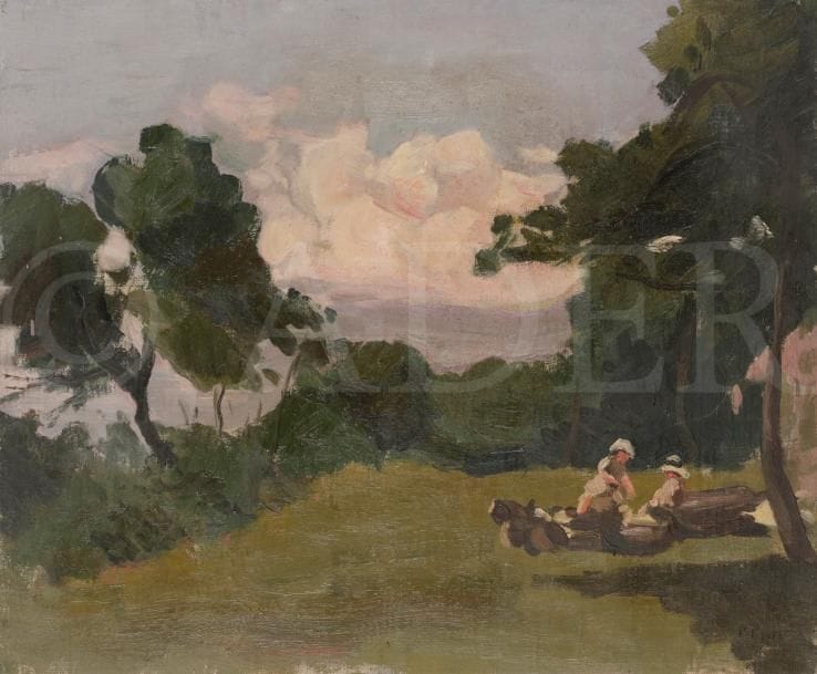 Henri FRANCK (1877-1957)
Paysage, Corenc, 1914
Huile sur toile.
Monogrammée et datée en bas à droite.
Titrée au dos.
38 x 46 cm

L’œuvre est référencée dans les Archives Henri Franck sous le numéro 94.
